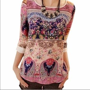 Beautiful Boho Print top